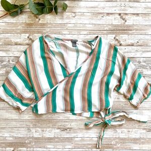 Charlotte Russe - Wrap Cropped Tie Front Top